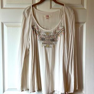 Boho Long Sleeve Peasant Top XXL